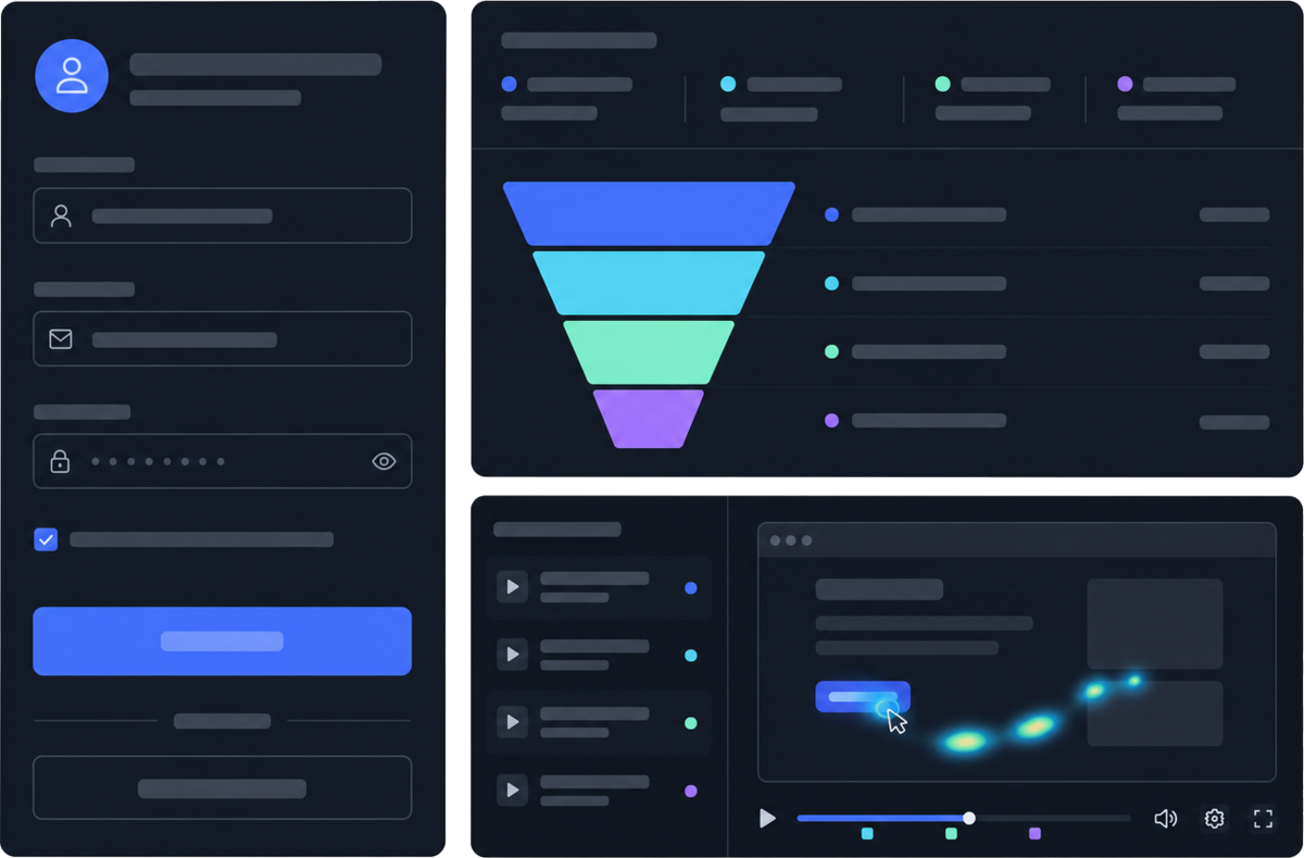 Lift sign-up conversion with behavioural data — Illustrative interface concept — not a shipped product